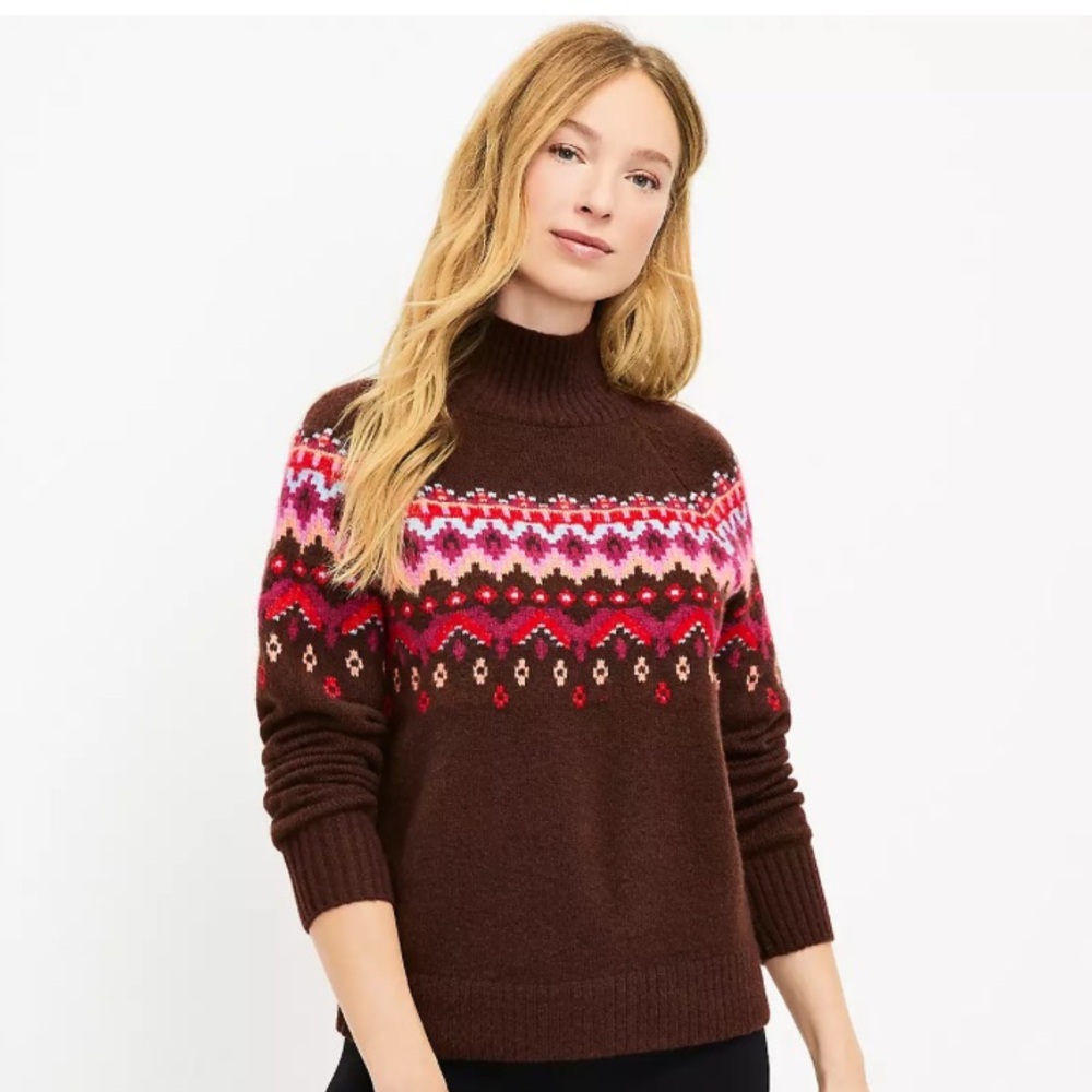Fair Isle Brown LOFT Lou & Grey Sweater